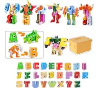 OBEST Alphabet Robots Toys for Kids 26 Pieces, ABC Learning Robots Toy, Alphabots, Robot Letters, Toddlers Education Toy Carnival Prize, Christmas, Treasure Box and Prize for Classroom, Blue