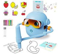OBEST Drawing Robot for Kids, Interactive Educational Drawing Machine with Voice Interaction, Montessori Words Learning Toy Word Cards & Color Pens for Age 3+ Boys Girls Birthday