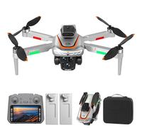 OBEST Drone with Double Camera,4.3" LCD Screen,90° Electric Adjustable Lens, WIFI Foldable RC Quadcopter with Brushless Motor,One-Click Return, 2 Batteries, for Adults and Beginners