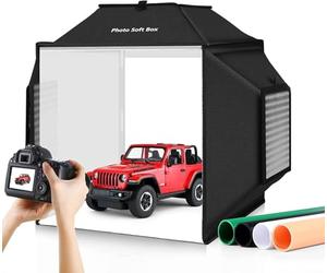OBEST Light box Studio 40 cm, Folding Portable Photo Studio, Multi-Angles Shot, Adjustable LED Lights, 12 Types of Background Colour Shooting, CRI≥95, with 3-Sided LED Lamp Beads,Easy to Install