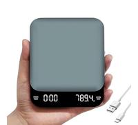OBEST Mini Digital Coffee Scales with Timer, 0.1g/3Kg Rechargeable Coffee Machine Scale, Accurate Espresso Scale for Pour Over, Waterproof Small Kitchen Scales with Touchscreen Auto Tare Type C,Blue