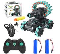 OBEST RC Tank Remote Control Tank for Kids Toys 6 8-12 Boys, 2.4GHz Gesture Sensing RC Stunt Cars Toys with Foam Darts Shooting Bullet, RC Drift Car with Spray, Music & Light, Gifts for Boys Adults