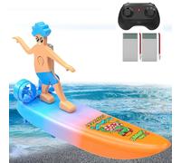 OBEST Remote Control Boat Toy, Land and Water 2in1 Amphibious Creative Drift Scooter Toy with 2 Battery Long Playing Time, RC Boat/Surfboard for Kids
