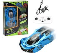 OBEST Remote Control Car Wall Climbing Vehicle, 360° Rotatable Anti-Gravity Wall Climber Car with LED Front and Rear Lights, USB Rechargeable Electric Toy for Kids Festival Gift (blue)