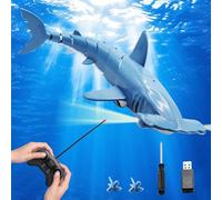 OBEST Remote Control Shark Boat, 2.4GHz RC Pool Toy, Underwater Toy with Diving Function, Dual Batteries,LED Lights, Boys and Girls