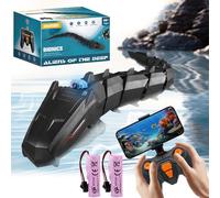 OBEST Remote Control Shark Boat, Water Toy with High Definition Camera, Electric Simulated Python, App Operation, Real-time Recording and Recording, Dual Battery, Suitable for Outdoor Pools and Lakes