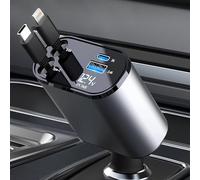 OBEST Retractable Car Charger 100W, Cigarette Lighter USB Mini Car Charger MultiPort Compatible with USB C Cable. Lightning Cable with iPhone 15/14/13/12/Pro max/Sumsang S23/S22/S21/Pixel 7/6