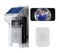 OBEST Wireless Intelligent High-Definition Video Doorbell, With Solar Rain Cover, Two-Way Audio, Human & PIR Detection, Voice Intercom, Cloud Storage, Night Vision, Built-In Ringtone, 2.4G Wifi