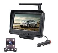 OBEST Wireless Reversing Camera, Monitor Kit 4.3" Front Rear View Camera Backup Camera Waterproof Adjustable Easy Installation for Cars, Trucks, Pickups, Bus, Van