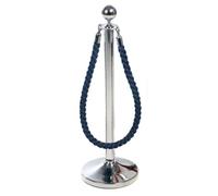 Obex Barriers Stainless Steel Ball Head Post with Blue Rope