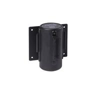 Obex Wall Mounted Belt Barrier; 2300 mm; Black + Black/Yellow Chevron