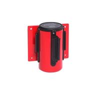 Obex Wall Mounted Belt Barrier; 2300 mm; Red + Black/Yellow Chevron
