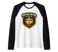 Obey God Not Men Acts 5:29 Christian Jesus Do Not ComplyObey Raglan Baseball Tee