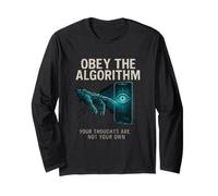 Obey The Algorithm Tech Dystopia Glitch Long Sleeve T-Shirt