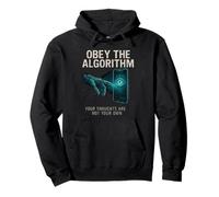 Obey the Algorithm Tech Dystopia Glitch Pullover Hoodie