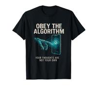 Obey The Algorithm Tech Dystopia Glitch T-Shirt