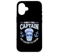 Obey The Captain Boater Funny Nautical Boating Boat Case for iPhone 16