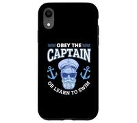 Obey The Captain Boater Funny Nautical Boating Boat Case for iPhone XR