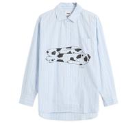 Obey Women's Beverly Graphic Long Sleeve Shirt Light Blue