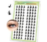 Obeyalash Anime Lash Clusters Manga 120pcs Spiky Cluster Lashes 12mm CC Curl Diy Individual Eyelashes Natural Wispy D Curl Invisible Band Eyelash Extensions Lightweight (Spiky Anime Eye)