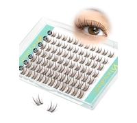 Obeyalash Brown Clusters Lash Natural Dark Brown Eyelashes Individual Lash Extensions C Curl 8-14mm Mix Wispy Eyelash Clusters DIY at Home (SNR0111-B)