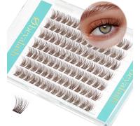 Obeyalash Brown Clusters Lash Natural Dark Brown Eyelashes Individual Lash Extensions D Curl 10mm Mix Wispy Eyelash Clusters DIY at Home (SNR013-B-10MM)