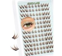 Obeyalash Brown Eyelash Clusters Wispy Individual Lashes 120pcs Cluster Lashes Natural Look C Curl Cat Eye Lashes 6-12mm Soft and Lightweight by DIY at Home(Zk28)