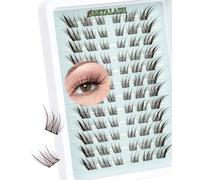 Obeyalash Brown Lashes Cluster Fox Eye Individual Eyelashes Natural Look Cat Eye Lashes C Curl Thin Band Wispy Eyelashes 6-15mm DIY Eyelash Extensions (Zk26)