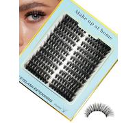 Obeyalash Cluster Lashes 60D Individual Eyelashes Cateyes Fox Eye DIY Eyelash Extensions Volume 8-16mm C Curl Fluffy Russian Lash Clusters for Girls and Women at Home