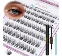 Obeyalash Eyelashes Individual Kit Cluster Lashes with Bond and Seal Glue Tweezers D Curl 8-14mm Mix DIY Eyelash Extension at Home Natural Look (SNR028)