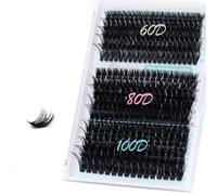 Obeyalash Fluffy Cluster Lashes D Curl Individual Eyelashes 60D+80D+100D DIY Volume Extension Thick Lashes Clusters 275PCS Russian Eyelash Clusters 10-18mm Eyelashes Individual at Home