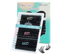 Obeyalash Fluffy Individual Eyelashes 275Pcs 60D+80D+100D Eyelashes Individual Clusters D Curl Cluster Lashes Thick Cluster Lashes DIY Eyelash Extension Volume 10-18mm Volume at Home Soft