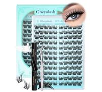 Obeyalash Fox Eye Lash Clusters Kit - 120pcs Cateyes Individual Lashes with C Curl, Left & Right Eye, DIY Eyelash Extensions Kit with Lash Bond & Seal Tweezers