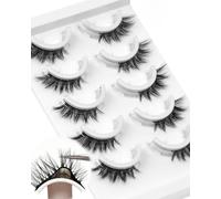 Obeyalash Half Lashes Natural Pre Glued Eyelashes Self Adhesive Corner Lash No Glue Needed Reusable Half Lashes Wispy Cat Eye Glueless Easy Eyelashes for Beginners (6D49)