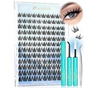 Obeyalash Manga Cluster Lashes Kit - 120pcs Spiky Cluster Eyelash Extension Kit Eyelash Clusters Anime C Curl Lash Clusters With Bond Seal Glue and Tweezers 10mm-13mm DIY Lash Extensions (Kit-1)