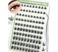 Obeyalash Manga Cluster Lashes Self Adhesive Wispy Press On Eyelashes C Curl, No Glue Needed DIY Anime Lash Extensions 8-14mm with Tweezers (G-D03)