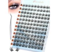 Obeyalash Manga Lash Clusters, C Curl Wispy Individual Lashes, Anime Eye Style, Mixed 10mm 11mm 12mm 13mm, DIY At-Home Kit with Tweezers (K-04G-Kit)