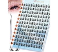 Obeyalash Manga Lash Clusters, C Curl Wispy Natural Individual Lashes, DIY At-Home Eyelash Extension Kit with Tweezers, Mixed 10-12mm, Beginner Friendly (K-042-Kit)