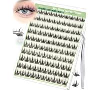 Obeyalash Manga Self Adhesive Lash Clusters Press-On Cluster Eyelashes C Curl 10mm 11mm 12mm 13mm No Glue Needed Manga Eyelash Extensions DIY with Tweezers (G-04)