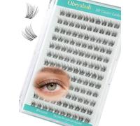 Obeyalash Natural Cluster Lashes 10mm Lashes Individual Cluster D Curl Individual Eyelashes Ashes Wispy Clear Band Short Eyelashes Lightweight and Comfortable DIY at Home (D Curl 10mm)
