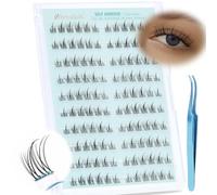 Obeyalash No Glue Lashes 120pcs Individual Clusters DIY False Eyelashes Self Adhesive Press on Lash Cluster Reusable Soft Natural No Glue Needed Lashes with Lash Tweezers