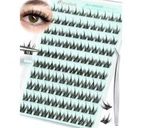 Obeyalash Pre Glued Eyelashes Manga Pre Glued Lash Clusters No Glue Needed Press on Lashes Spiky Self Adhesive Cluster Lashes with Tweezers Easy to Apply 12-15mm Individual Self Adhesive Eyelash Kit