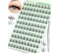 Obeyalash Pre Glued Lash Clusters Spiky Manga Pre Glued Eyelashes No Glue Needed Press on Lashes with Tweezers Easy to Apply 13mm Individual Self Adhesive Eyelash Kit (J02)