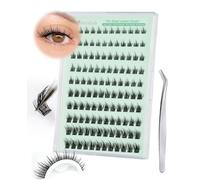 Obeyalash Pre Glued Lashes Cluster Wispy 120pcs Self Adhesive Eyelashes C Curl Stick On Lashes Glueless No Glue Needed 8-14mix Preglued Eyelashes Resuable (YLB010)