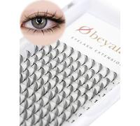Obeyalash Premade Fan Eyelash Extensions for Professional Wings Lash Individual Easy Fans D Curl Mixed 9-13mm 12 Rows Feather Shaped Eyelashes Clusters Wet Set/Anime/Manga Styles Lashes