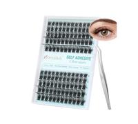 Obeyalash Self Adhesive Cluster Lashes Extensions 120pcs 8-16mm Mixed Press on Lash 3D Fluffy Volume Individual Eyelashes No Glue Needed False Eyelash with Lash Tweezers Easy to Apply at Home (Y24)