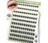Obeyalash Self Adhesive Cluster Lashes Wispy Press On Eyelashes C Curl, No Glue Needed DIY Cat Eye Lash Extensions 8-14mm with Tweezers (G-D02)