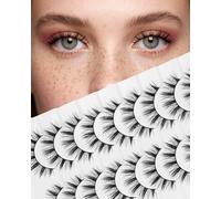 Obeyalash Self Adhesive False Eyelashes Pre Glued Eyelashes No Glue Lashes Wispy Natural Strip Press on Reusable Lashes Manga Glueless (Manga01)