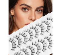 Obeyalash Self Adhesive False Eyelashes Pre Glued Eyelashes No Glue Lashes Wispy Natural Strip Press on Reusable Lashes Manga Glueless (Manga02)