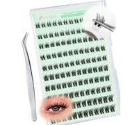 Obeyalash Self Adhesive Lashes Pre Glued Cluster Lashes Shack 120pcs Wispy Press On Eyelashes Glueless No Glue Eyelashes With Tweezers C Curl 8-14mix Resuable (FD29)
